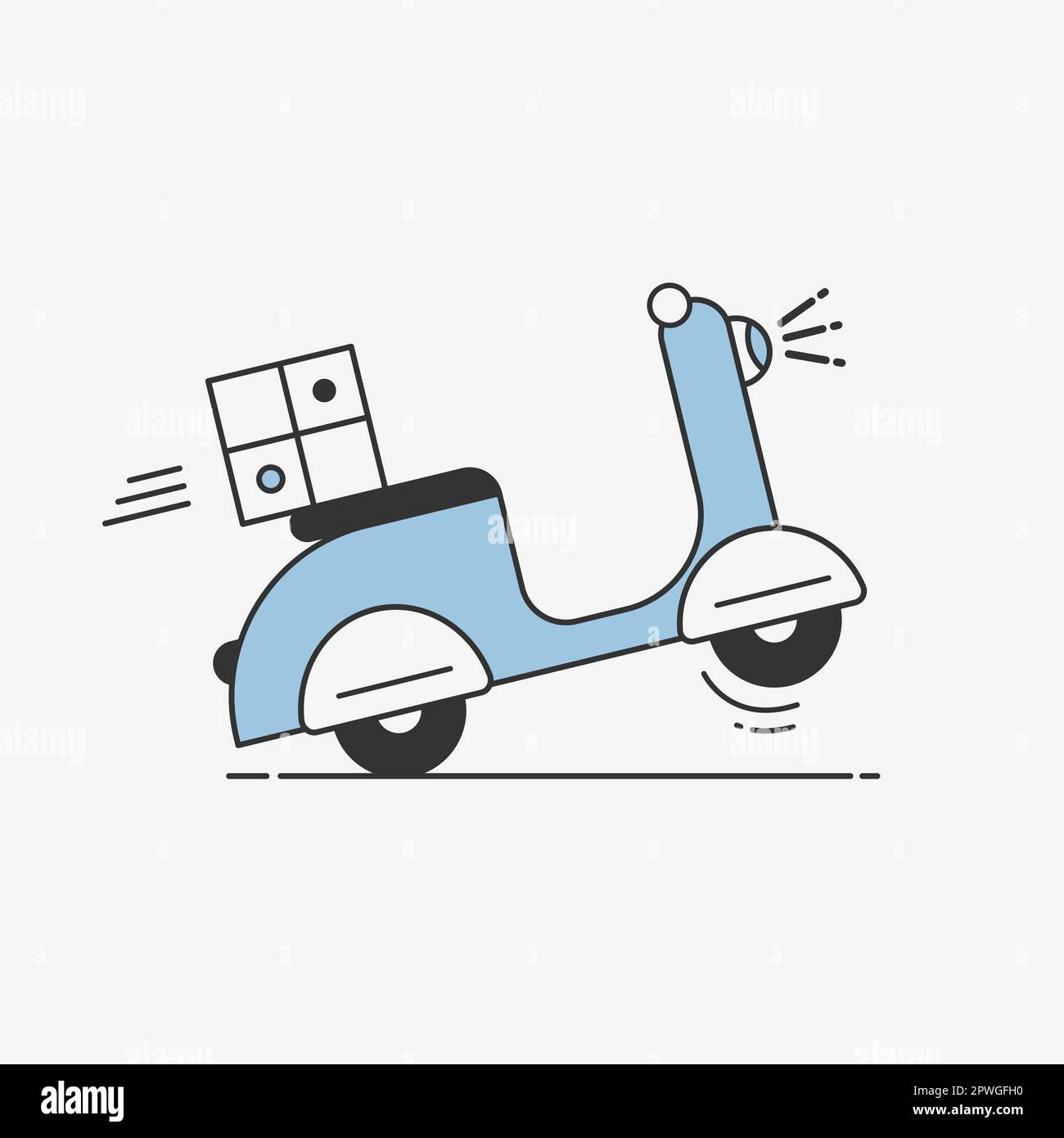 livraison moto icône symbole, scooter bleu conception plate pour applications et sites web, isolé sur fond blanc, vecteur Illustration de Vecteur