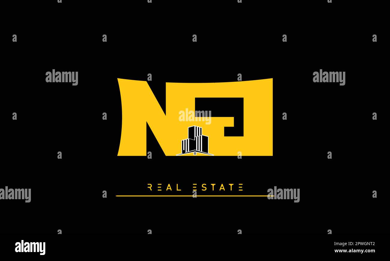 Lettres immobilières moderne Creative logo NJ , JN Illustration de Vecteur
