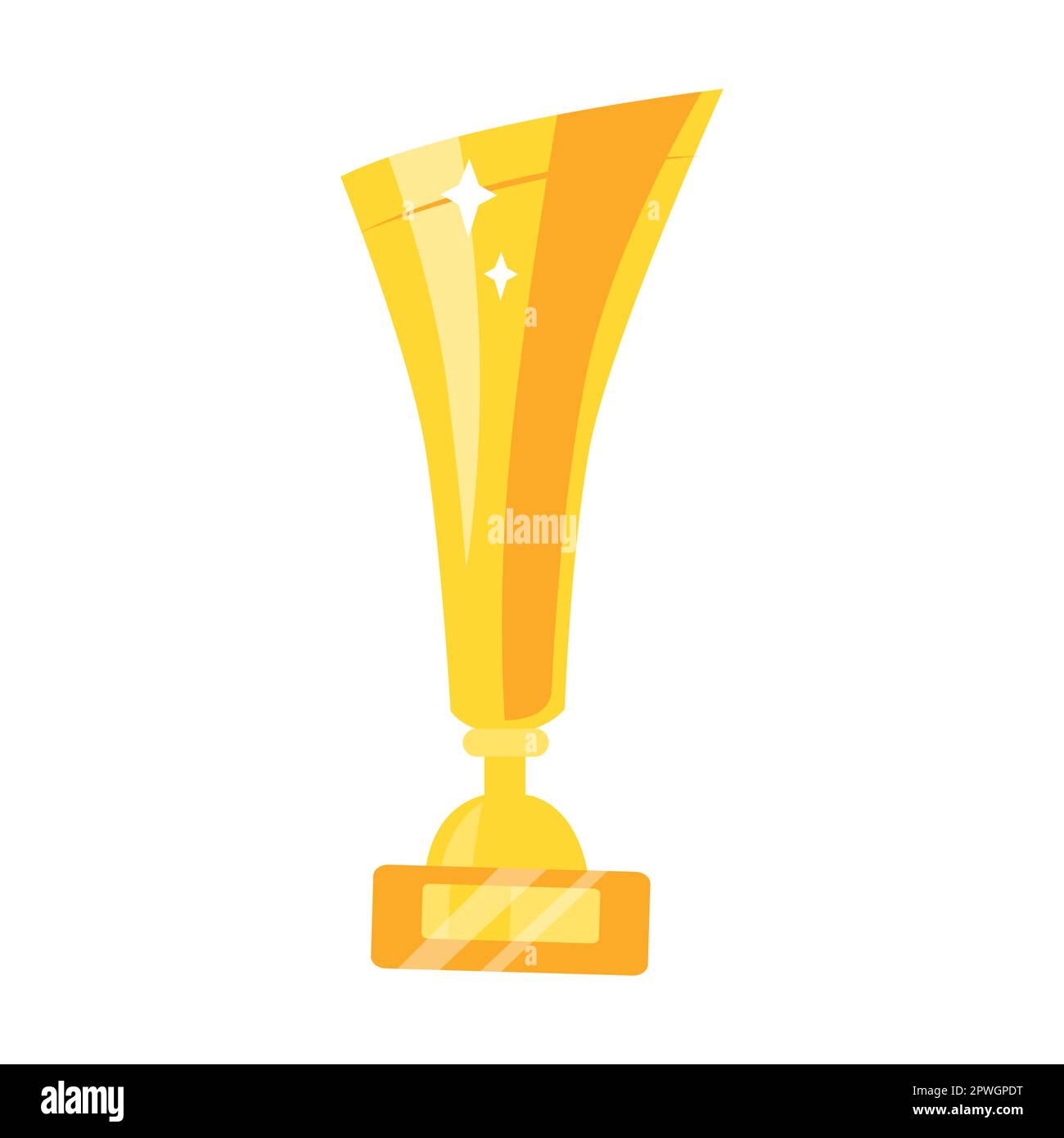 Coupe Du Trophée D'or En Illustration Plate De Vecteur De Récompense De  Style Dessin Animé Isolée Sur Fond Blanc