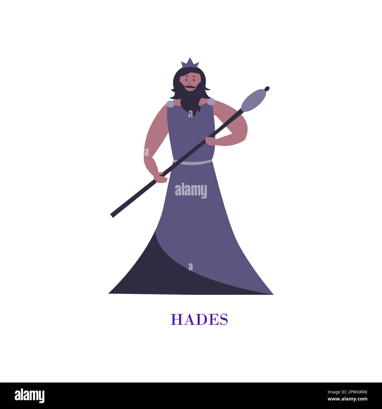 Illustration de la bande dessinée Ancient Greek god Hadès Illustration de Vecteur