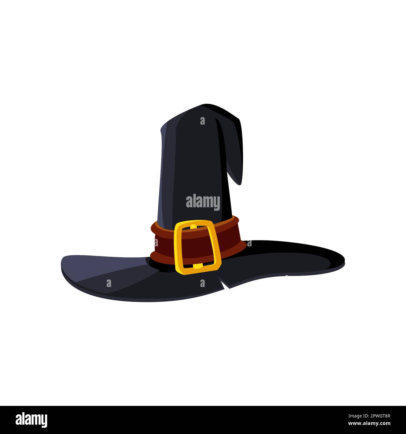 Chapeau de sorcière noir avec illustration de bande dessinée marron Illustration de Vecteur