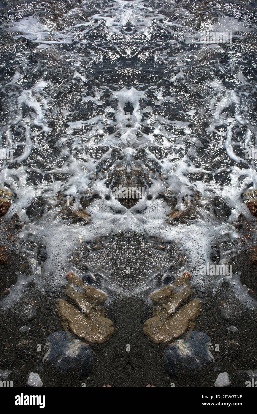 Doubles vagues gros plan résumés dessins été vacances humeur moderne macro fond haute qualité grands tirages Banque D'Images