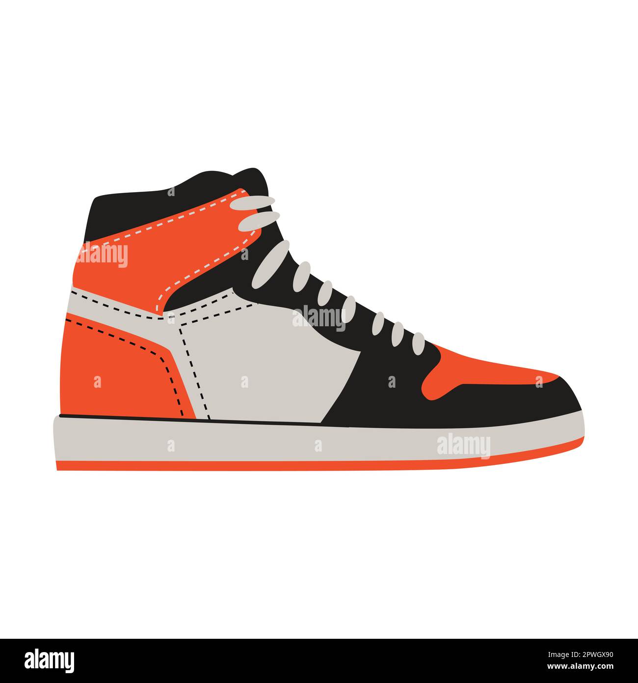 Illustration vectorielle plate pour chaussures femelles. Vêtements d'été, d'automne et d'hiver pour femmes isolés sur fond blanc Illustration de Vecteur