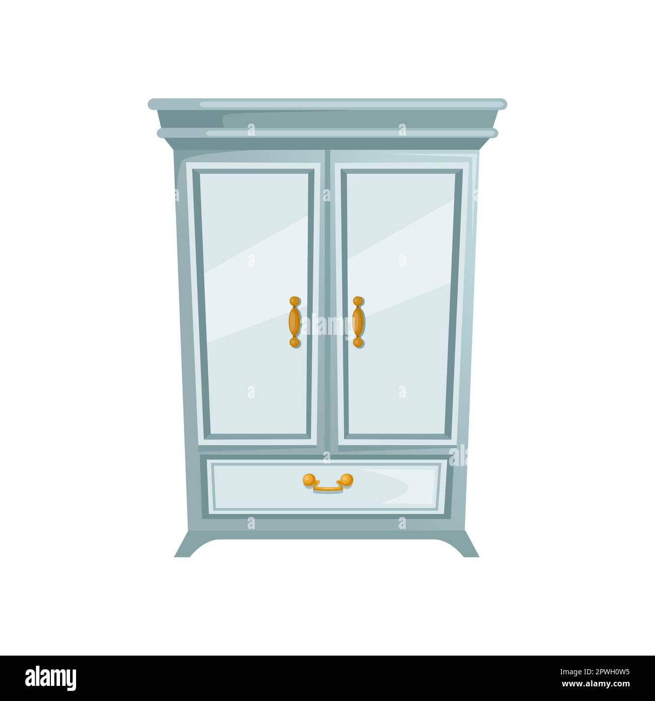 Armoire et armoire blanches en dessin animé classique Image Vectorielle  Stock - Alamy
