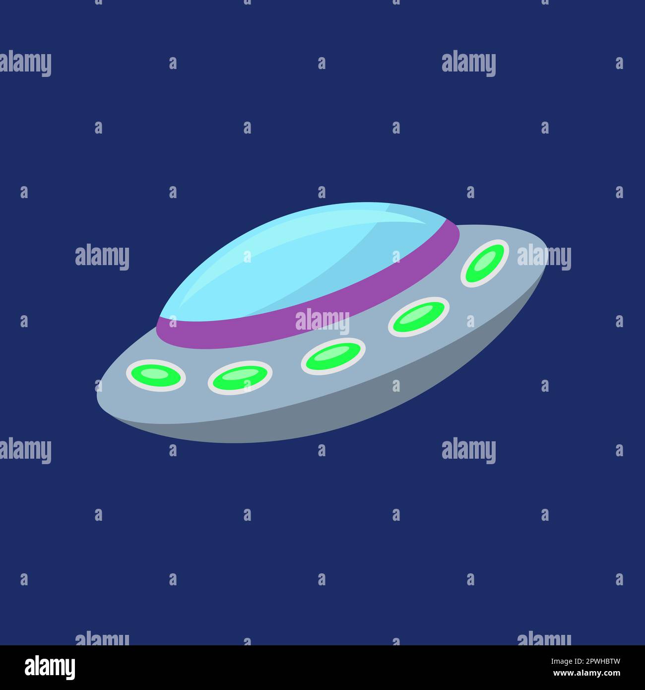 Vaisseau spatial extraterrestre dans le ciel ou illustration de dessin animé spatial Illustration de Vecteur