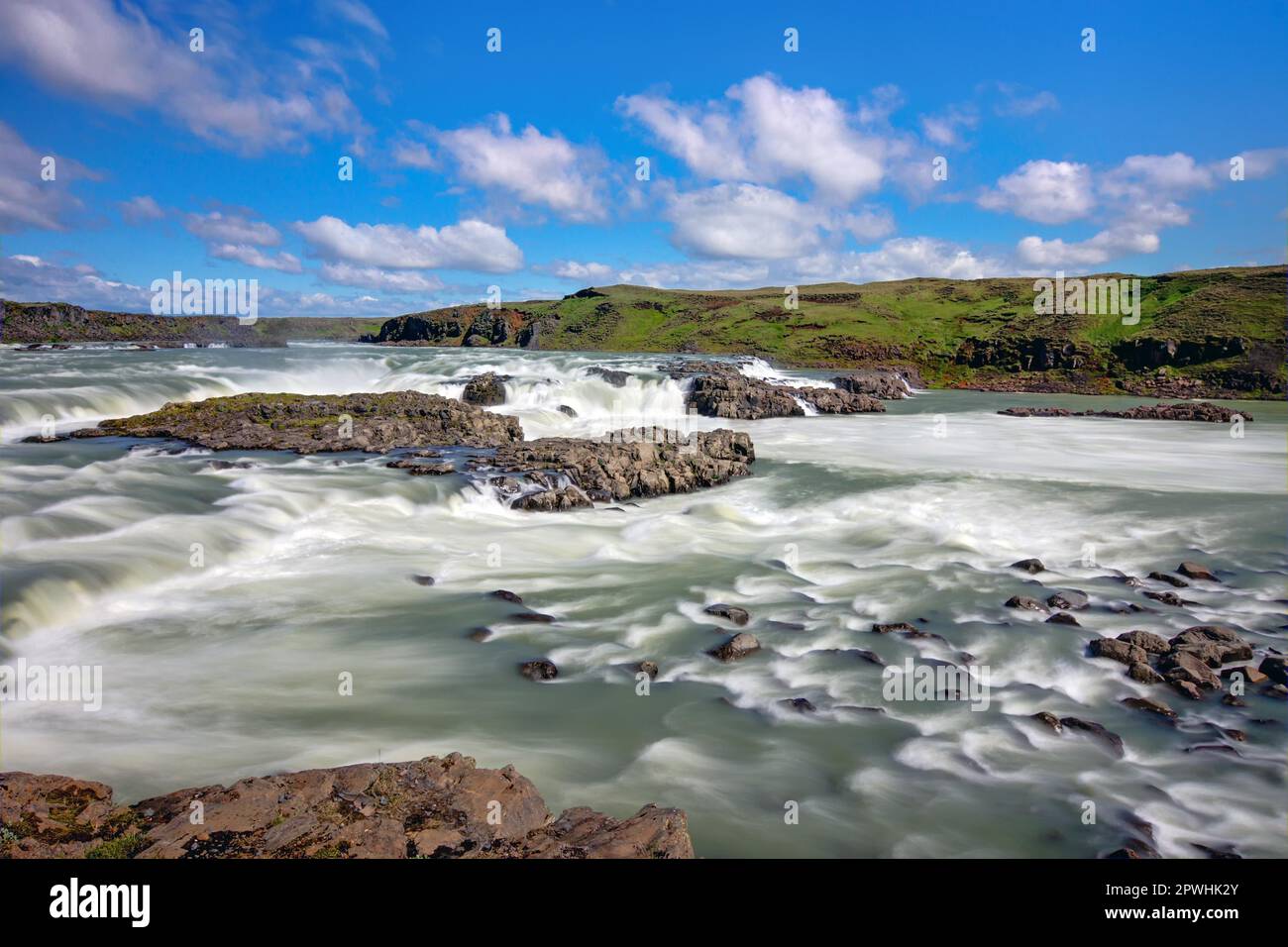 Urridafoss, la cascade la plus aquatique d'Islande Banque D'Images