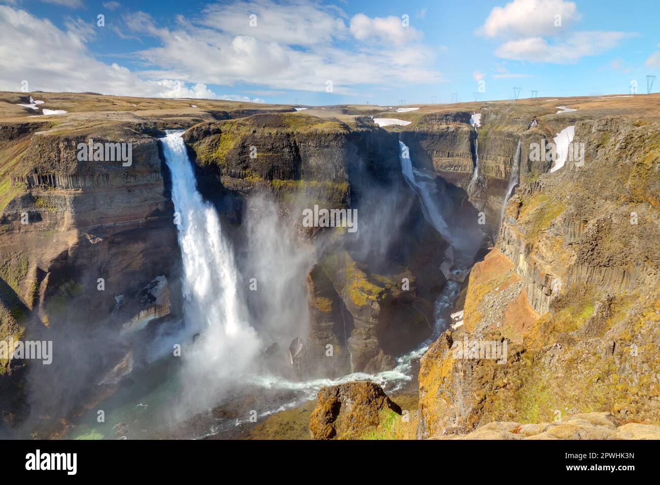 Les chutes d'eau de Haifoss et Grannifoss en Islande Banque D'Images