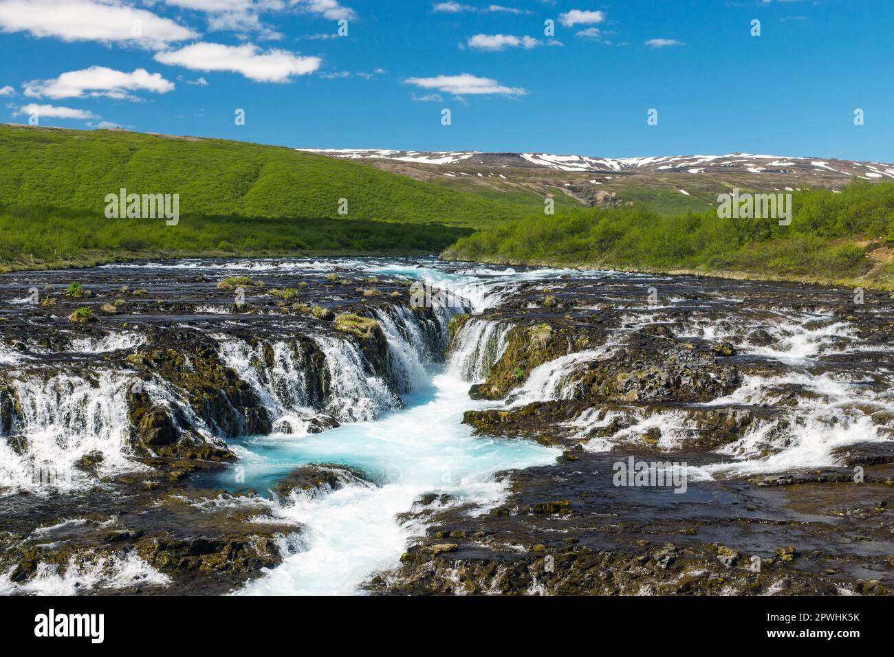 La cascade turquoise de Bruarfoss en Islande Banque D'Images