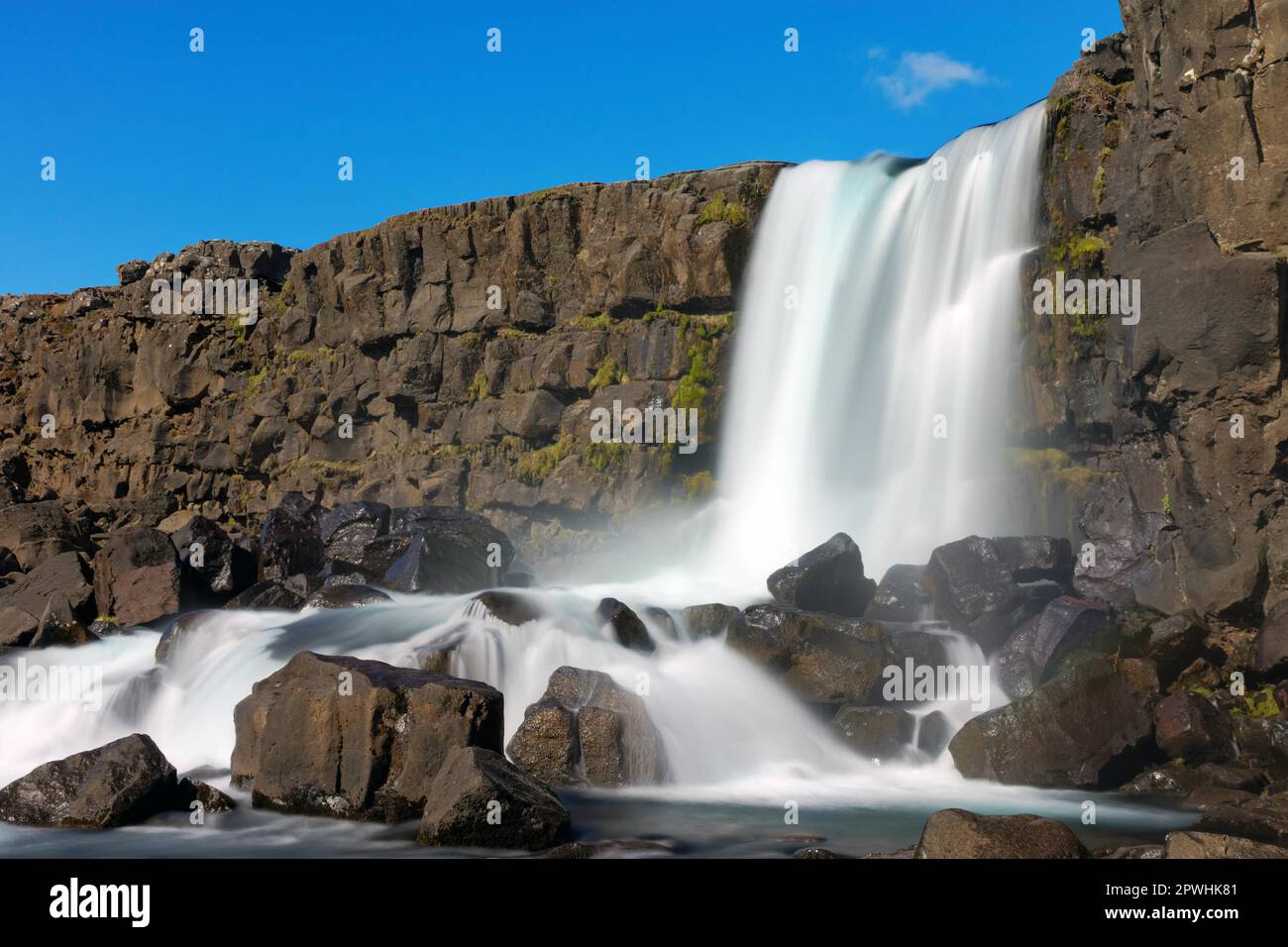 Oxarafoss, l'une des belles cascades d'Islande Banque D'Images