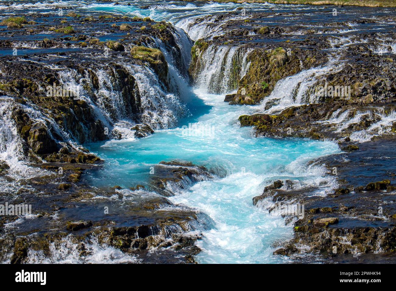 La magnifique cascade de Bruarfoss en Islande Banque D'Images