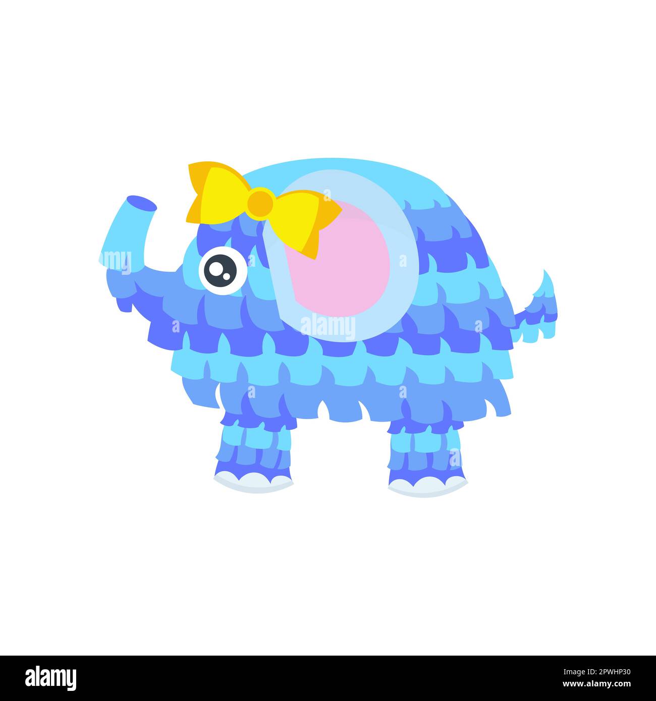 Illustration vectorielle de personnage de dessin animé à motif éléphant Pinata mignon Illustration de Vecteur