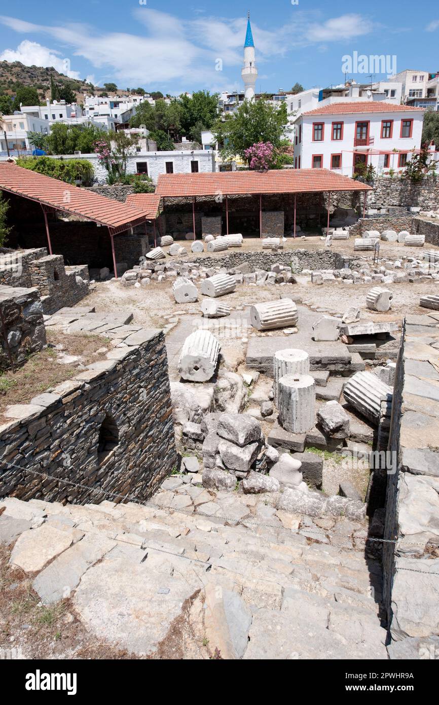 Mausolée de Mausolos, tombe, tombe, ruine, Mausollos, Antiquité, sept merveilles du monde, Halicarnassus, Halicarnassus, Bodrum, Mugla, Turquie Banque D'Images