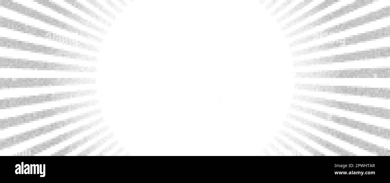 Le soleil raye l'arrière-plan demi-ton Bande dessinée abstraite radiale avec bruit blanc et gris. Scénario explosion lignes abstraites toile de fond Illustration de Vecteur