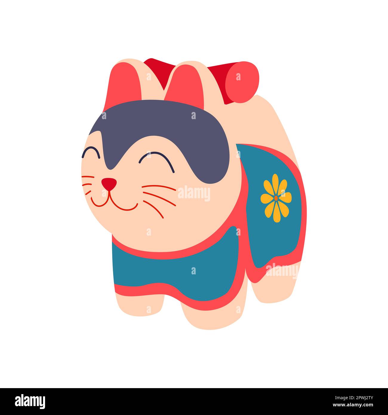 Illustration vectorielle nationale japonaise inu-hariko Toy Illustration de Vecteur