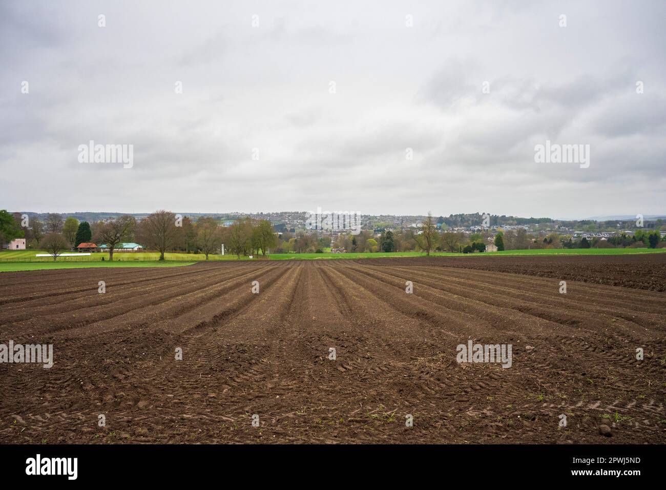 Village de Scone à l'extérieur de Perth, en Écosse, où se trouve la Pierre de Scone, la Pierre de Destiny, la Pierre de Couronnement au palais de Scone. Banque D'Images