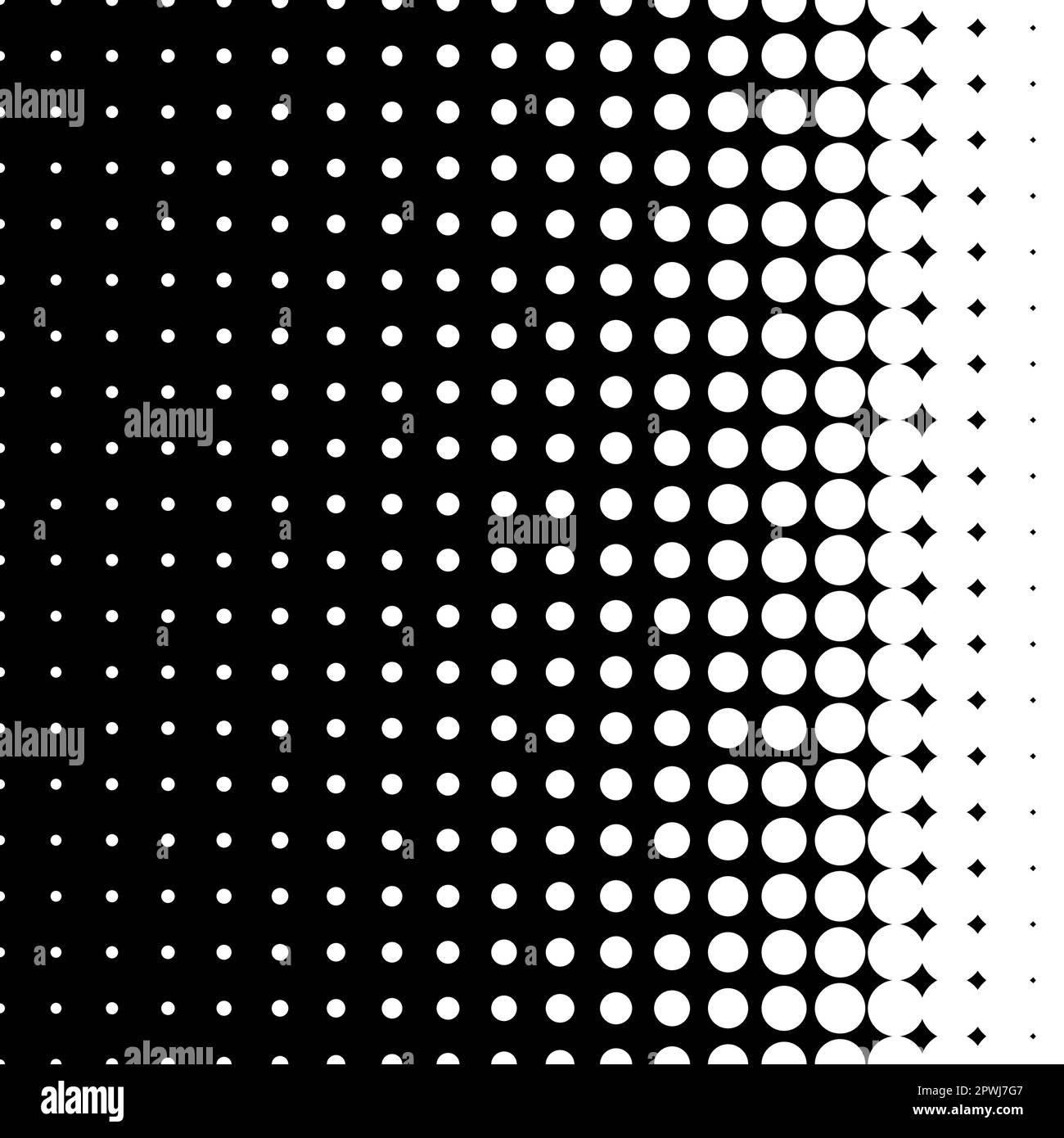 Texture des points de demi-teinte.Motif vectoriel demi-ton blanc sur noir. Illustration de Vecteur