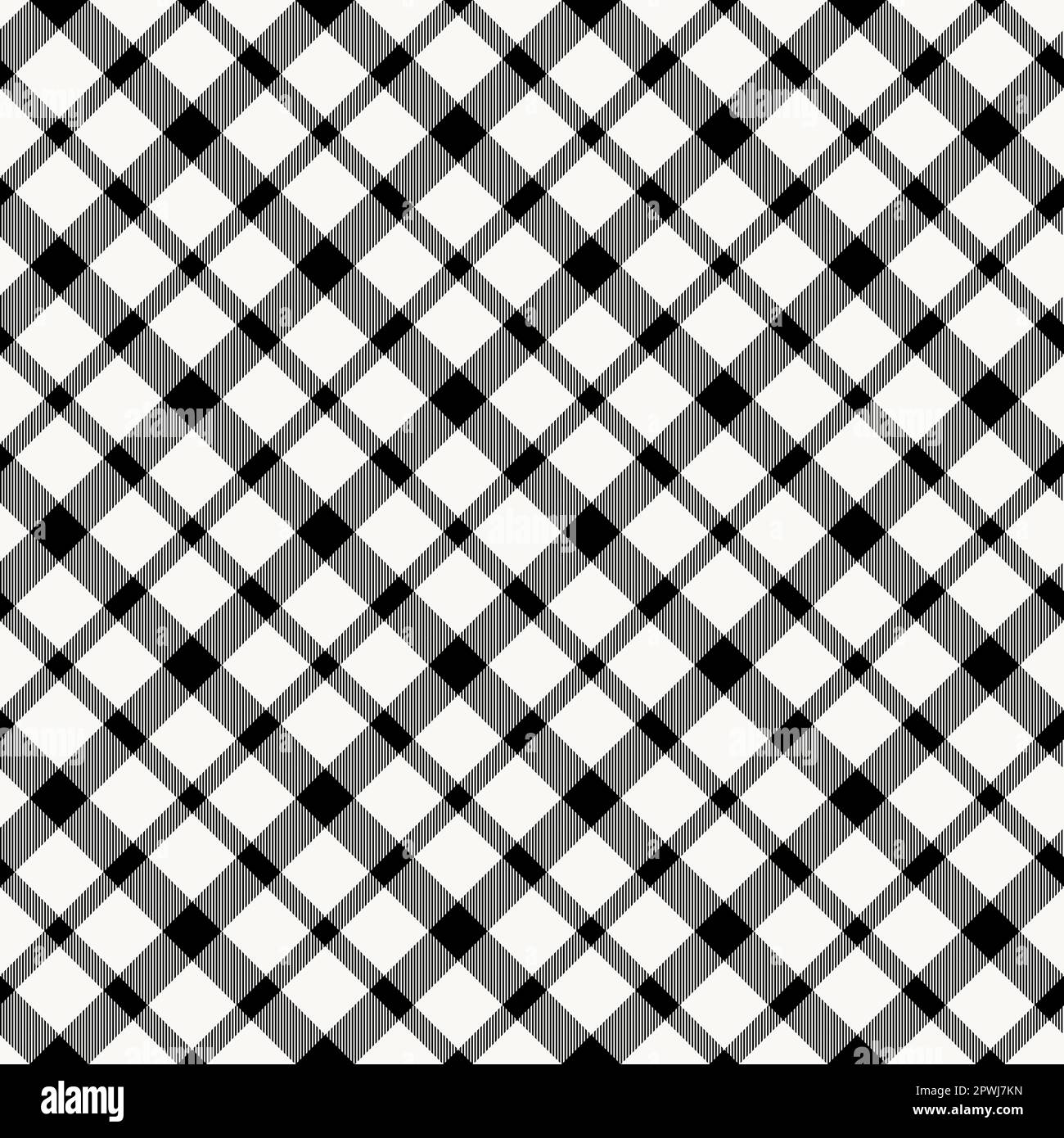 Tissu Vichy noir blanc vectoriel. Motif nappe à carreaux. Texture vectorielle sans couture en tissu écossais traditionnel. Motif écossais Vichy. Illustration de Vecteur