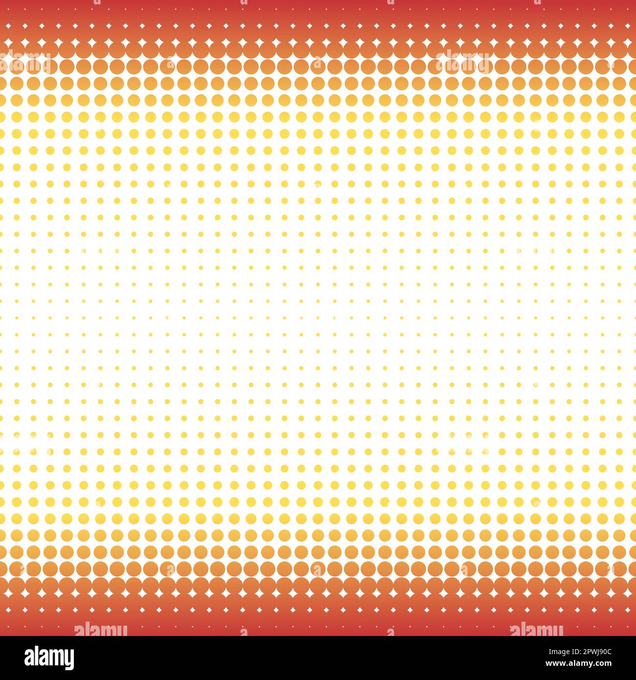 Arrière-plan rétro de point de demi-teinte. Jaune orange sur le motif de vecteur de gradient blanc demi-ton. Modèle d'affiche. Illustration de Vecteur