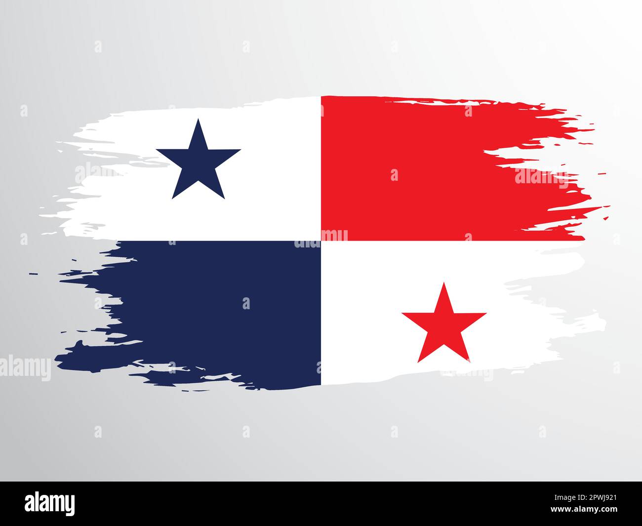 Drapeau vectoriel de l'état de Panama peint avec un pinceau Illustration de Vecteur
