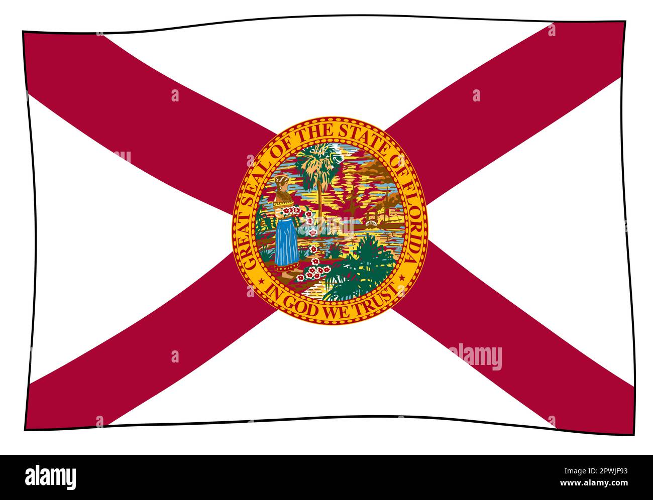 Le drapeau de l'état de Floride USA Banque D'Images