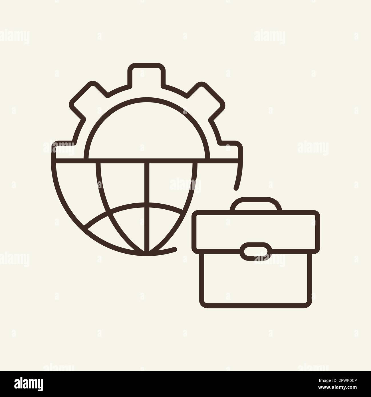 Icône de la ligne de service d'entreprise mondiale Illustration de Vecteur