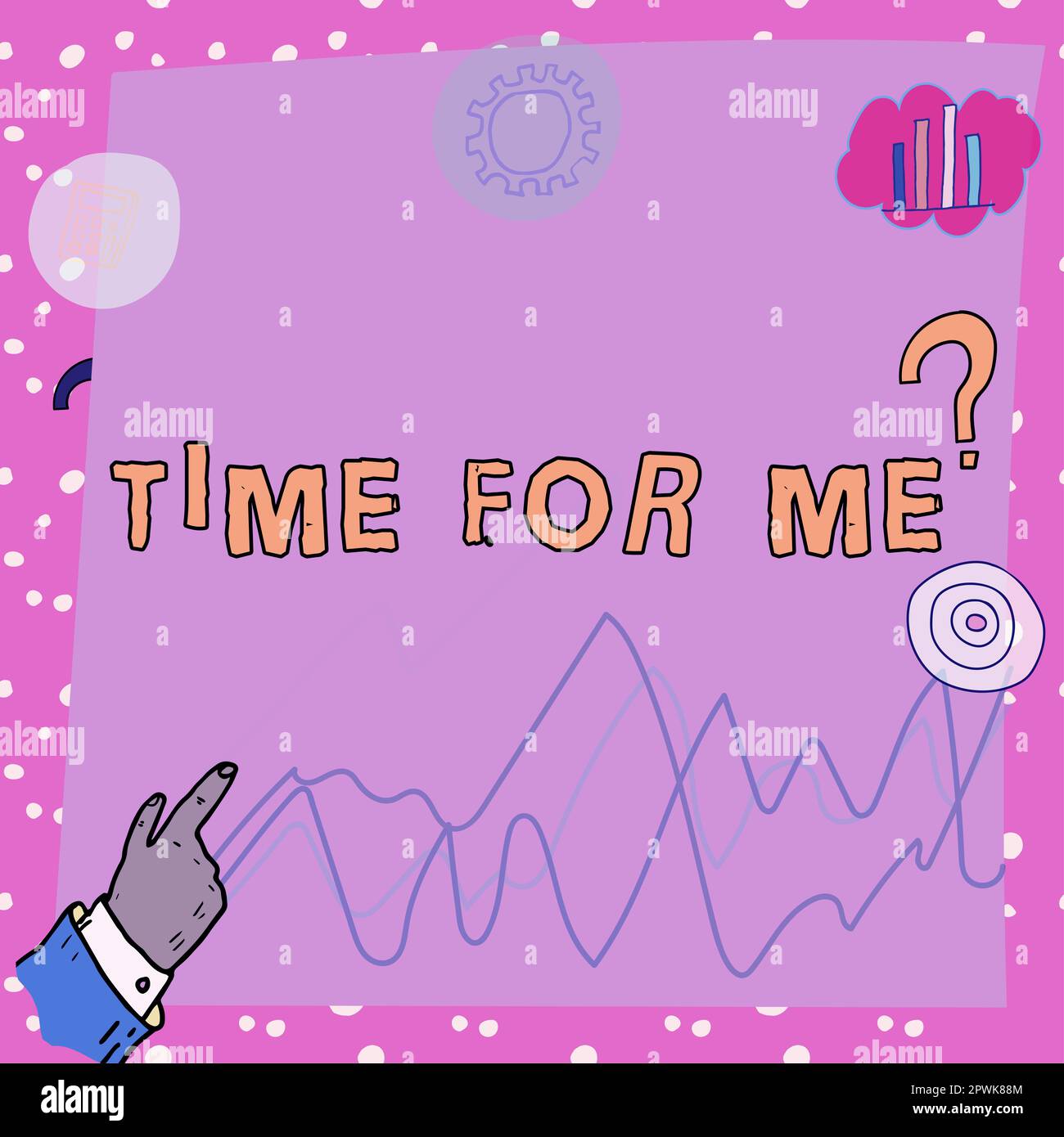 L'écriture à la main signe temps pour moi, concept signifiant que je vais prendre un moment pour être avec moi méditer relax bonheur Banque D'Images