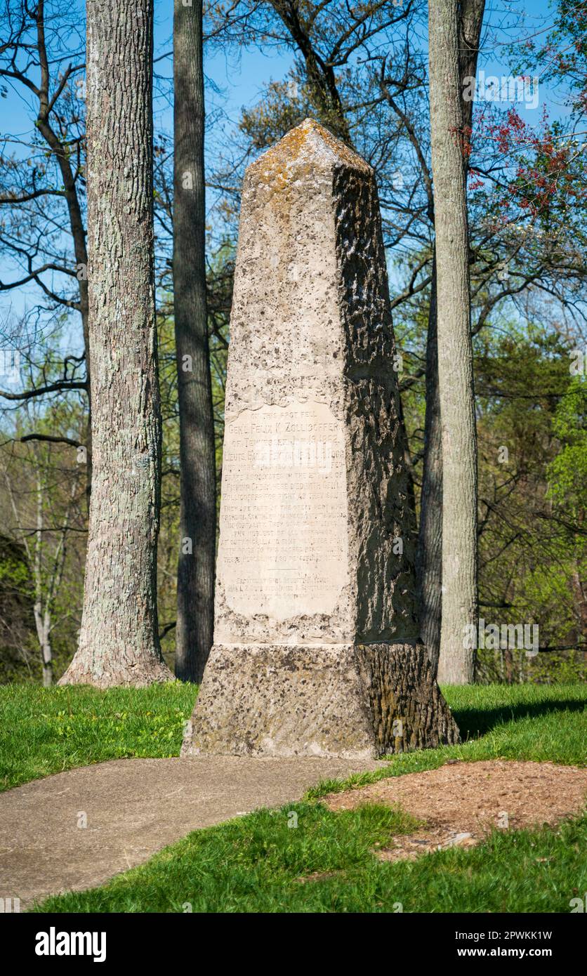 Monument à la tombe de masse dans le champ de bataille de Mill Springs Banque D'Images