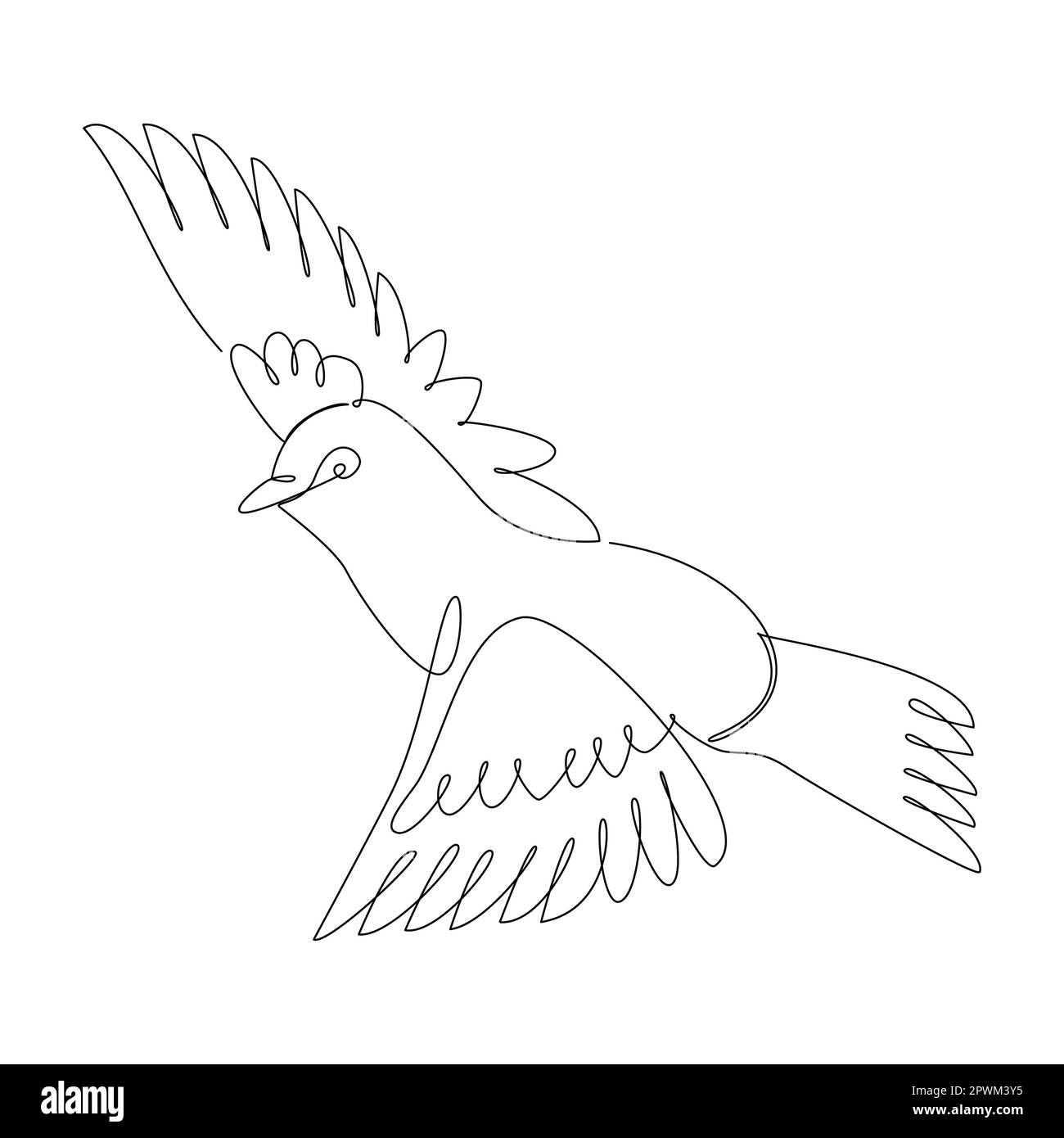 Dessin continu d'une ligne simple d'icône d'oiseau en silhouette sur fond blanc. Linéaire stylisé. Illustration de Vecteur Dessin continu d'une ligne simple d'icône d'oiseau en silhouette sur fond blanc. Linéaire stylisé. Illustration de Vecteur