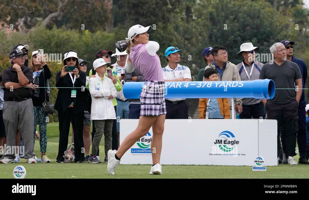 30 avril 2023: LPGA - Lindsey Weaver-Wright, golfeur professionnel de Ladies Association, JM Eagle LA Championship 2023, The Wilshire Country Club, Los Angeles, CA, Etats-Unis, 30 avril, 2023. Ici, Weaver part du premier trou pour commencer sa journée. (Credit image: © Scott Mitchell/ZUMA Press Wire) USAGE ÉDITORIAL SEULEMENT! Non destiné À un usage commercial ! Banque D'Images