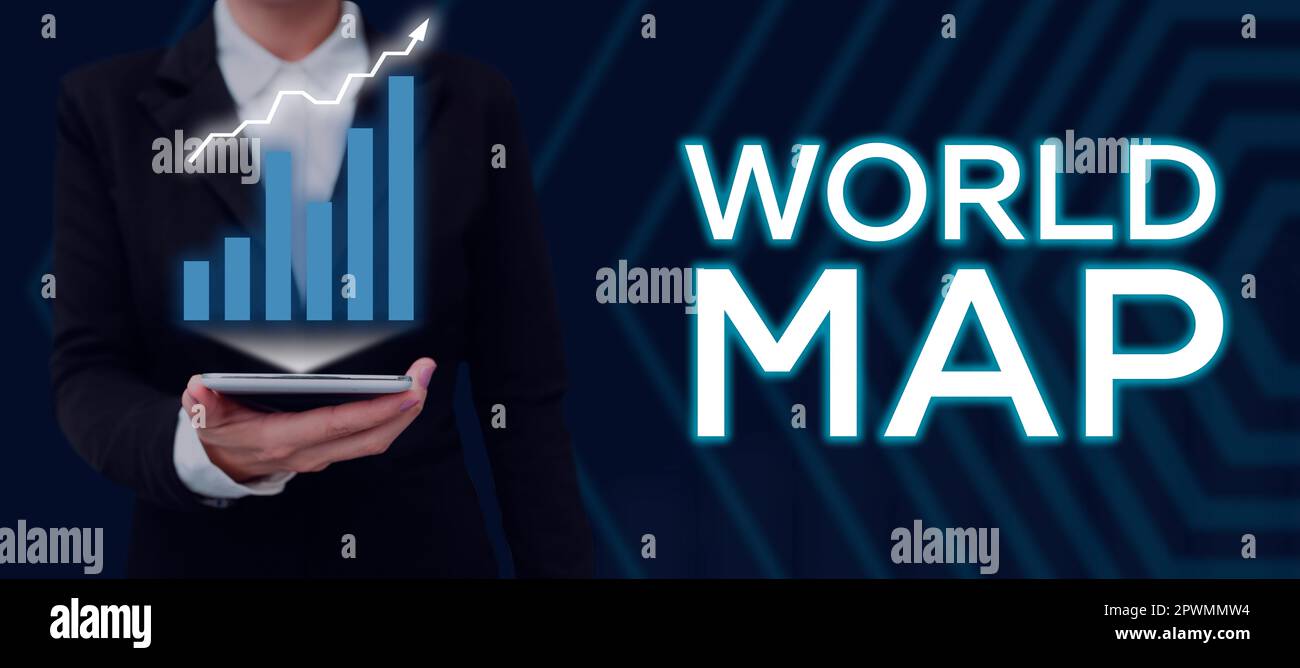 Légende Présentation de la carte du monde, concept représentation schématique de la