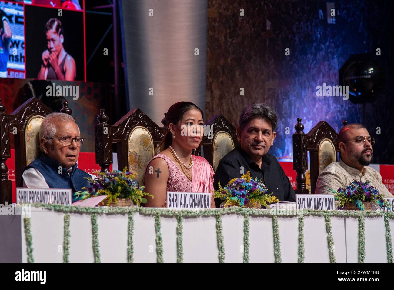 Kolkata, Inde. 01st mai 2023. Six fois Champion du monde de boxe amateur femmes MC Mary Kom a reçu le C.P. Chandra Award 2023 à l'auditorium de Science City, Kolkata. (Photo par Amlan Biswas/Pacific Press) Credit: Pacific Press Media production Corp./Alay Live News Banque D'Images