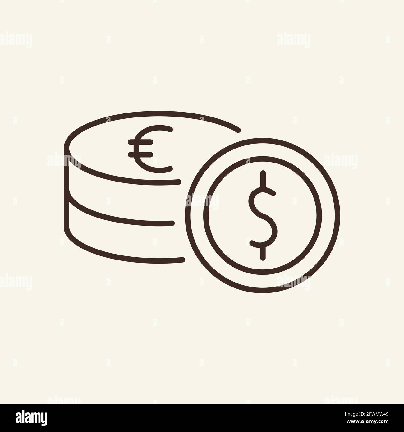 Icône dollar et euro Illustration de Vecteur