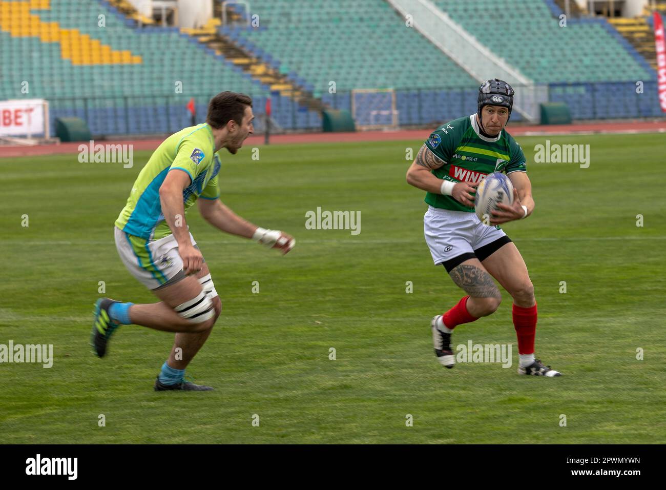 Sofia, Bulgarie 29 avril 2023: L'équipe de rugby bulgare a remporté la Conférence européenne '1 Sud' après 39:19 contre la Slovénie à la nation Vasil Levski Banque D'Images