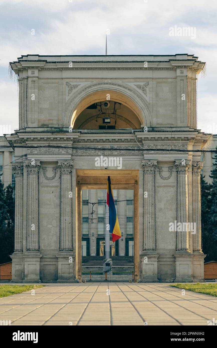 Arche du centre de Chisinau, République de Moldova Banque D'Images