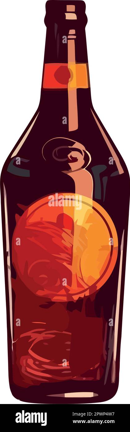 Icône de bouteille d'alcool sur fond transparent Illustration de Vecteur