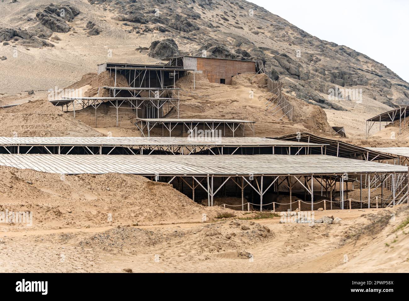 Site archéologique de Huaca de la Luna au Pérou près de Trujillo. Banque D'Images