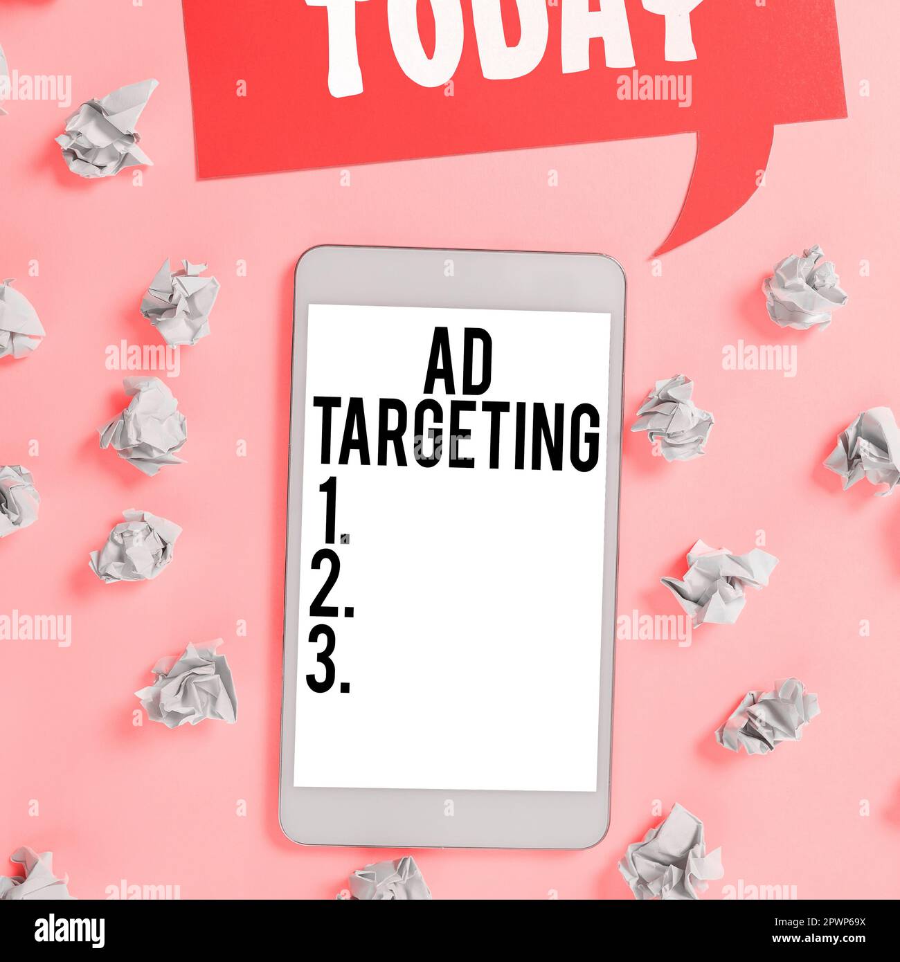 Légende conceptuelle le ciblage publicitaire, Aperçu commercial ciblent les publics les plus réceptifs avec certains traits Banque D'Images