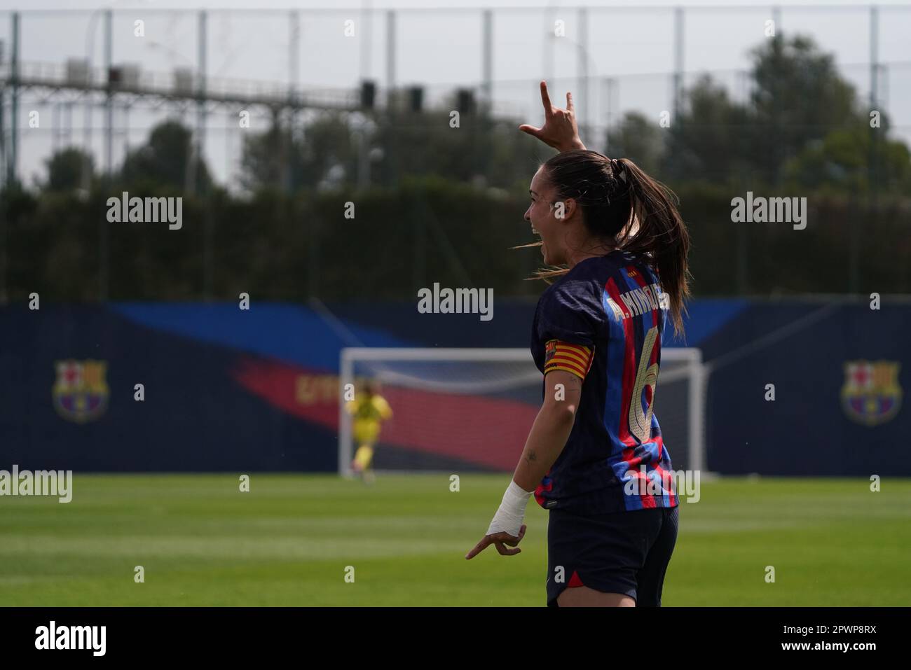 ARI Mingueza - FC Barcelona B Femenino 3-2 RCDEspanyol Femenino Banque D'Images