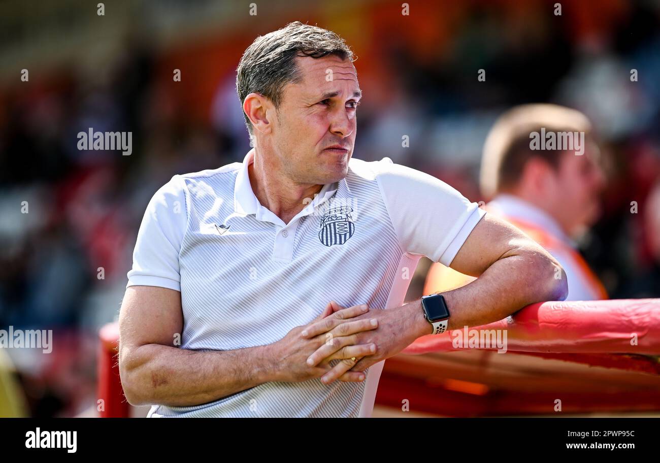 Paul Hurst lors du match de football Sky Bet EFL League deux entre le Stevenage FC et le Grimsby Town FC au stade Lamex, Stevenage, Angleterre, le 2 Banque D'Images