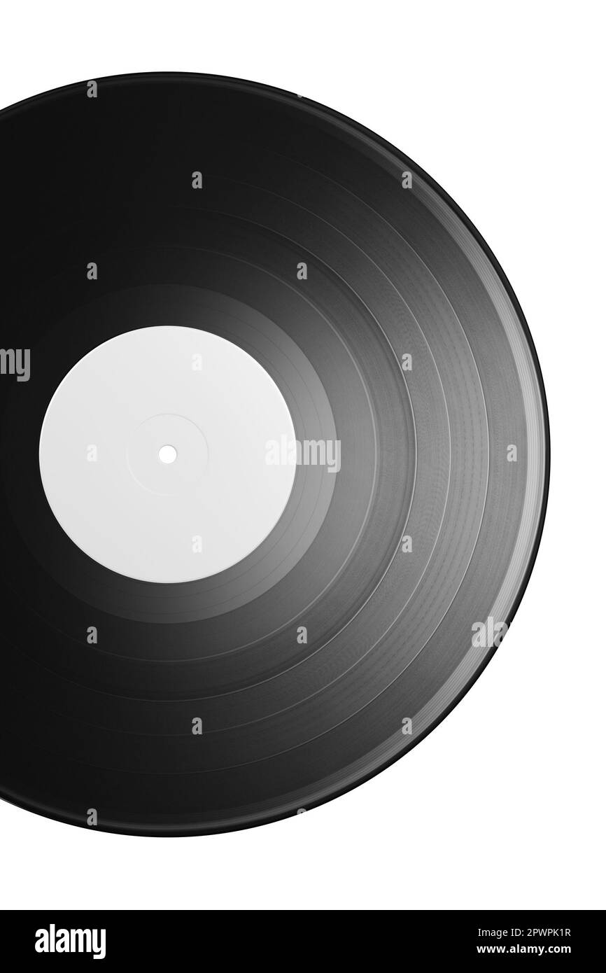 12 pouces vinyle LP record isolé sur fond blanc. Banque D'Images