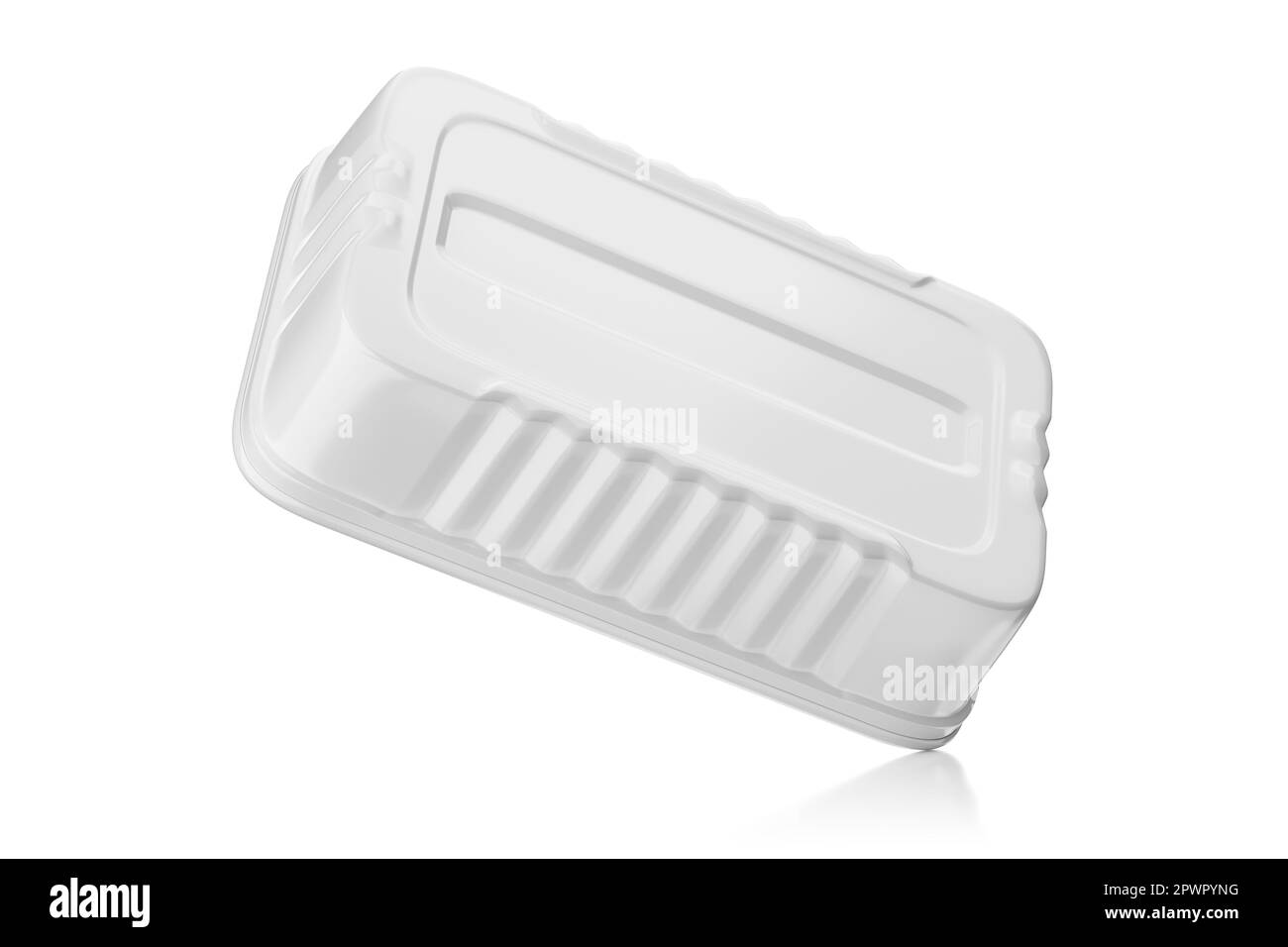 Boîte rectangulaire en étain pour sardines isolées sur fond blanc. 3D illustration du rendu. Banque D'Images