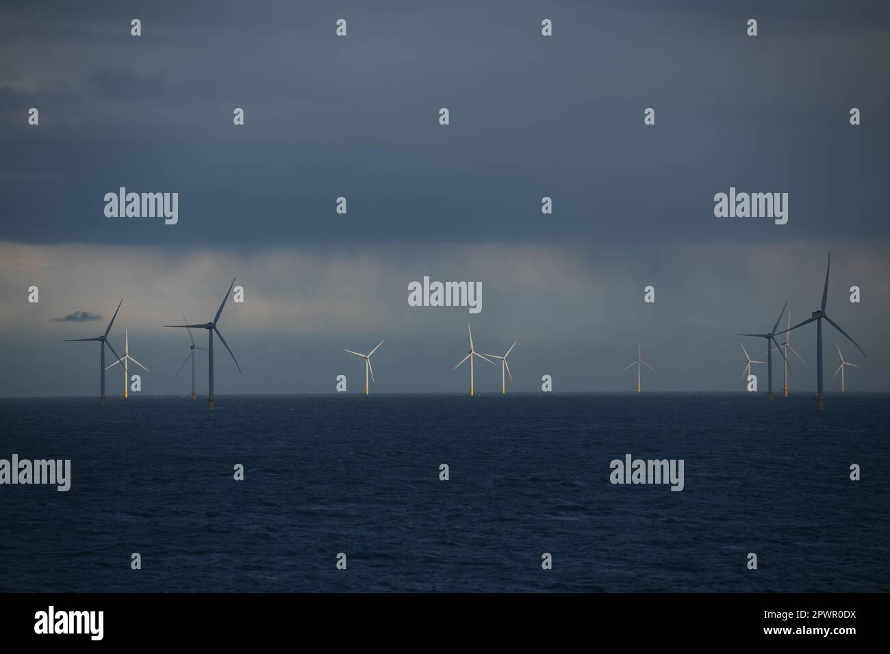 Éoliennes offshore en mer du Nord du Royaume-Uni, parc éolien offshore de Hornsea Banque D'Images
