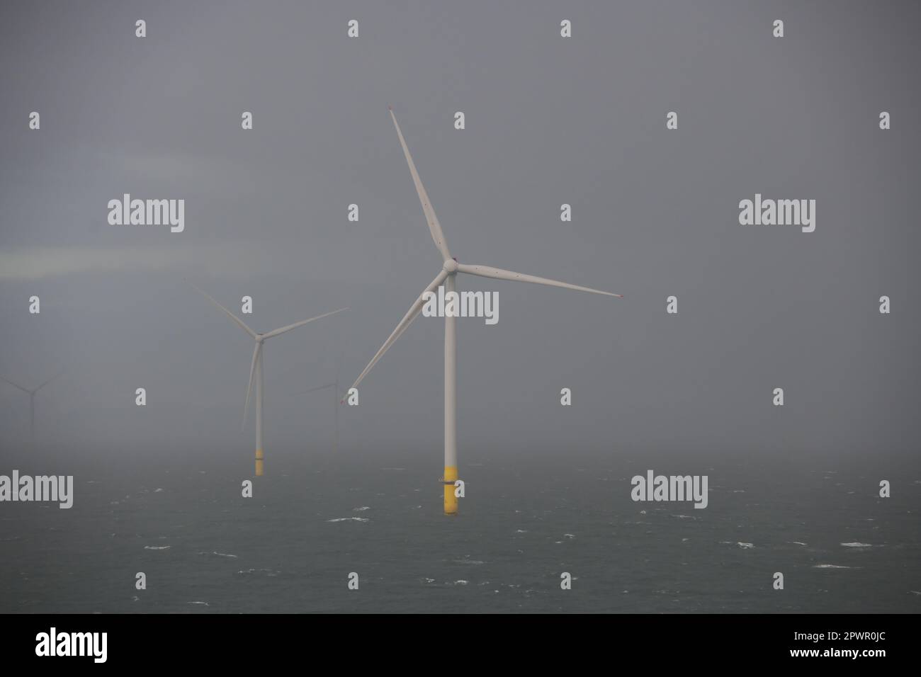 Éoliennes offshore en mer du Nord du Royaume-Uni, parc éolien offshore de Hornsea Banque D'Images