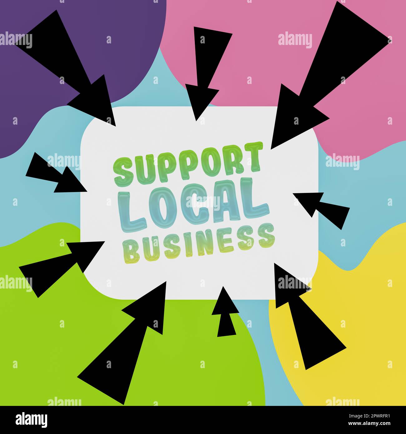 Support de texte d'écriture local Business, Business Showcase augmentez l'investissement dans votre pays ou ville Banque D'Images