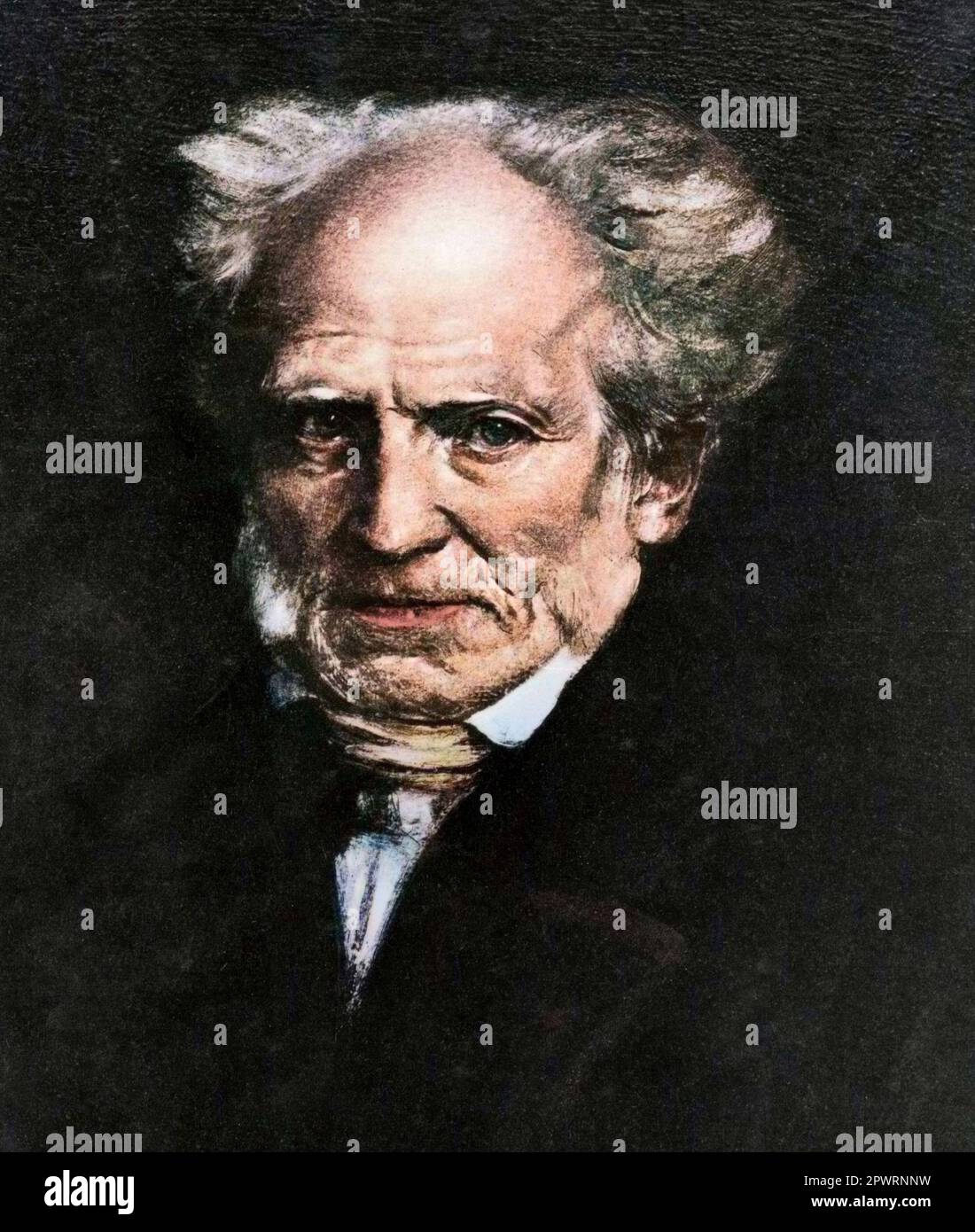 Portrait Arthur Schopenhauer après Lenbach, Banque D'Images