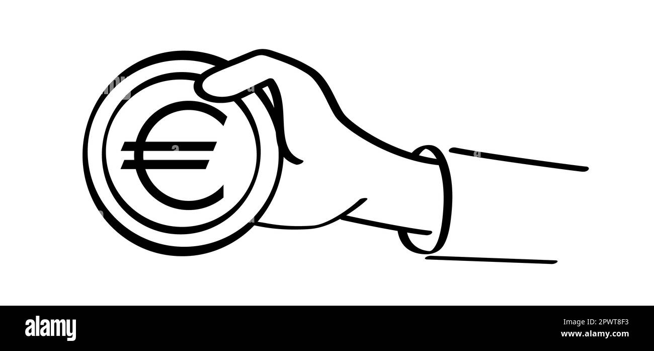 Coins, icône argent papier en euros pour lot de dessins animés. Vector Union européenne, billets d'argent ou facture. Billets pour pièces en espèces et monnaie. Billets, banque fi Banque D'Images