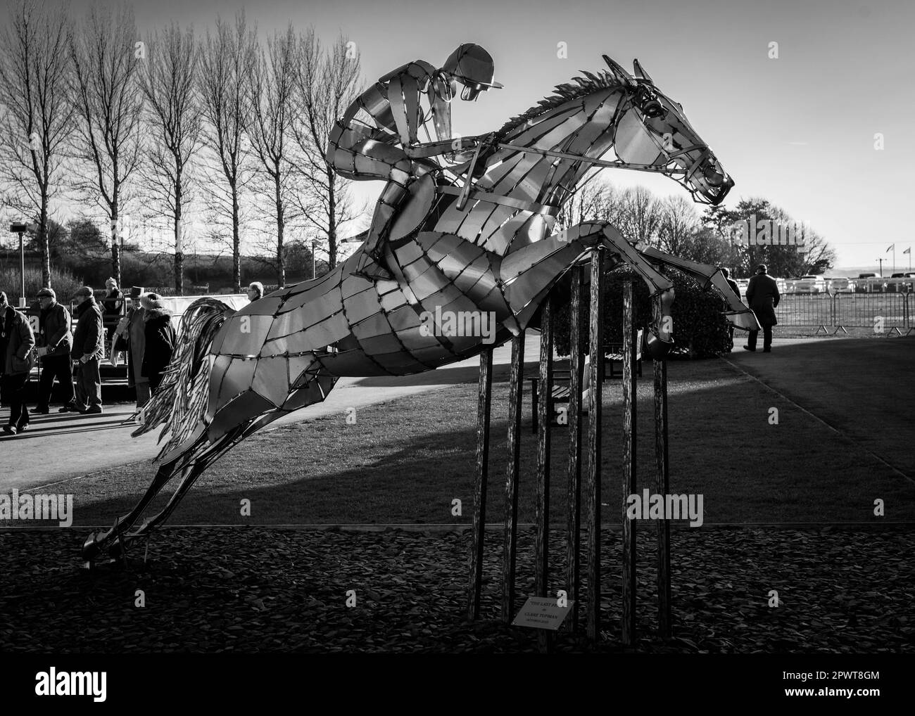 Sculpture de course à l'hippodrome de Wincanton dans le Somerset Banque D'Images