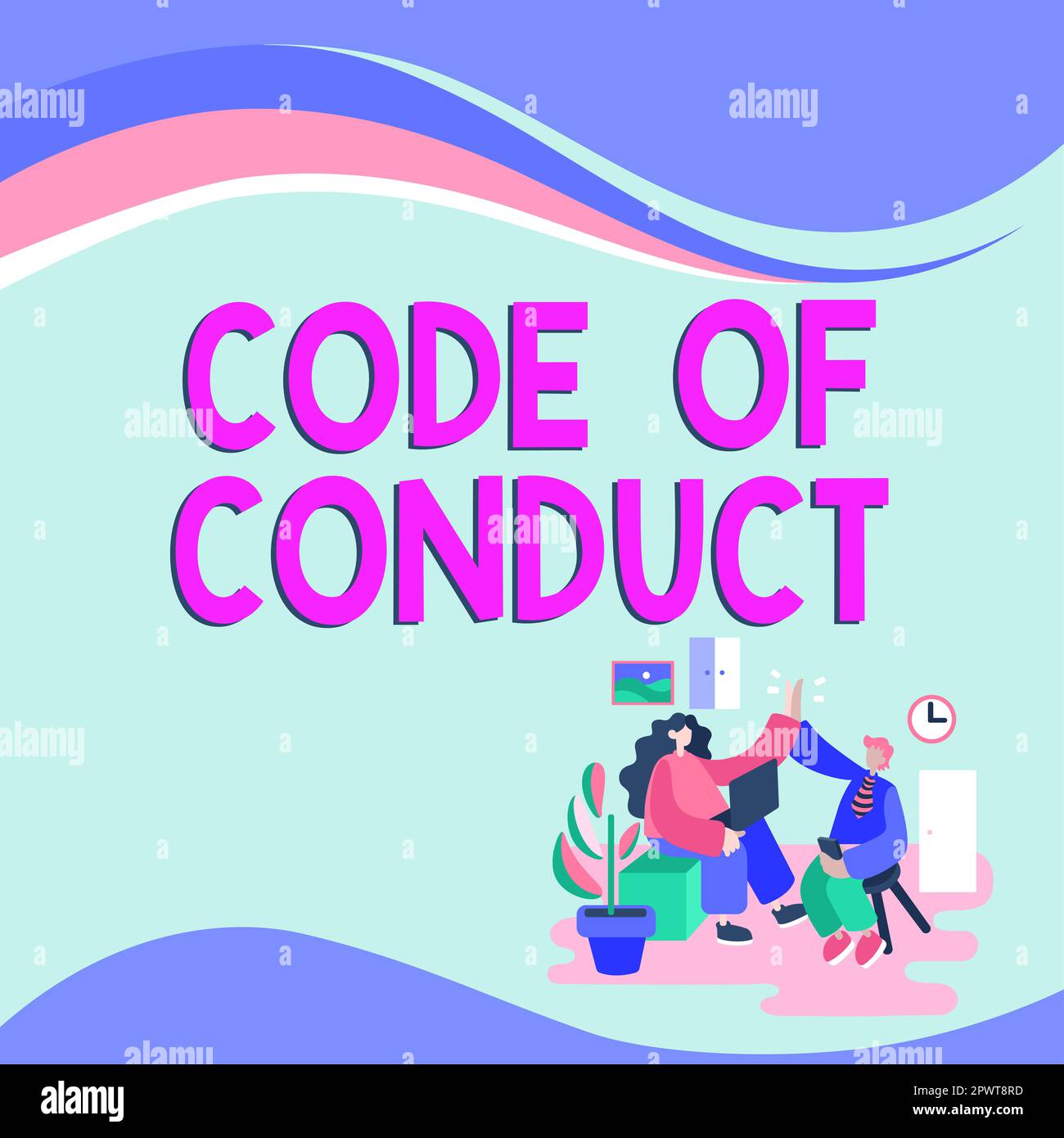 Rédaction affichant le texte Code de conduite, concept Internet règles d'éthique codes moraux principes éthiques valeurs respect Banque D'Images