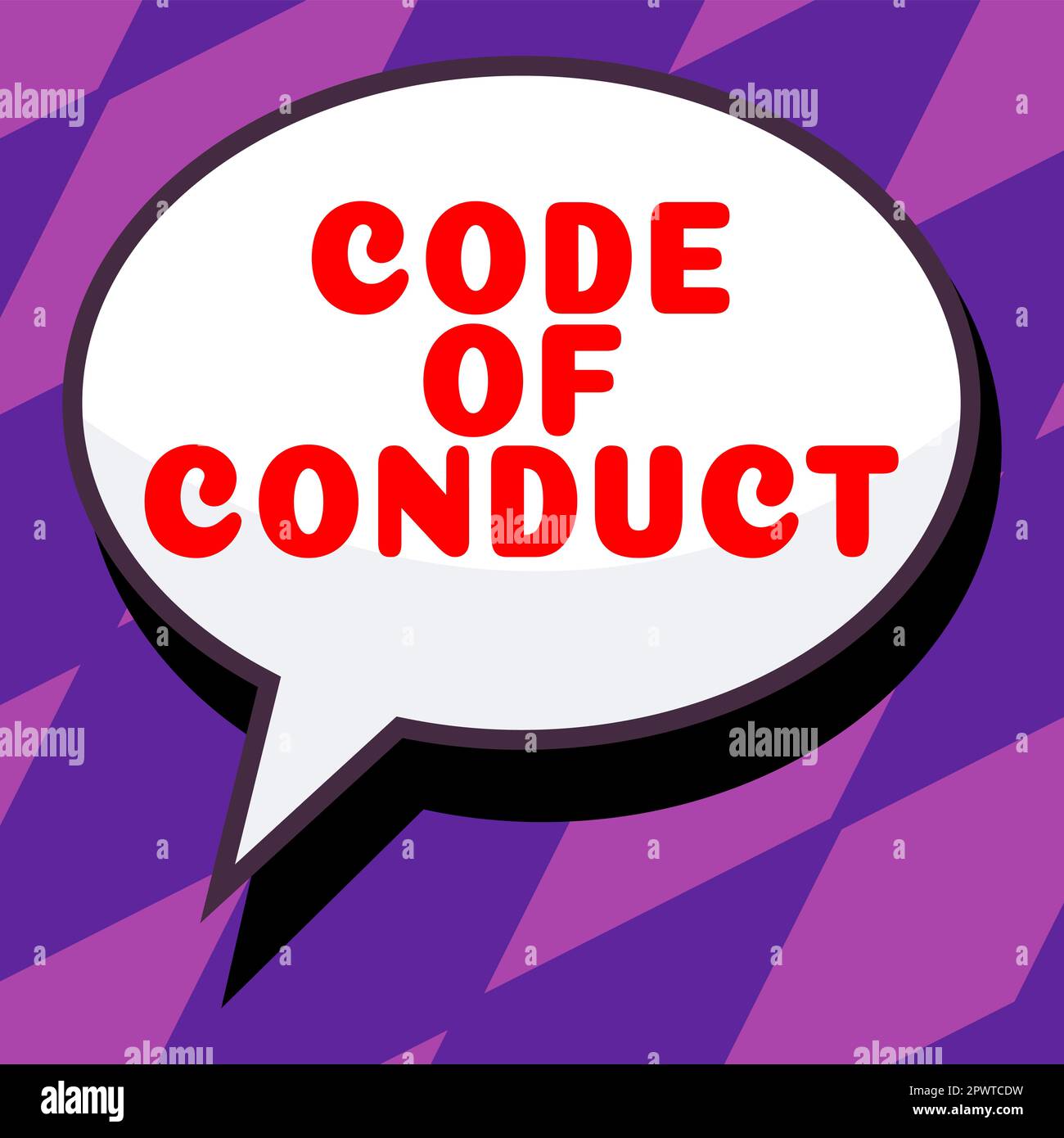 Texte d'écriture Code de conduite, approche commerciale règles d'éthique codes moraux principes éthiques valeurs respect Banque D'Images
