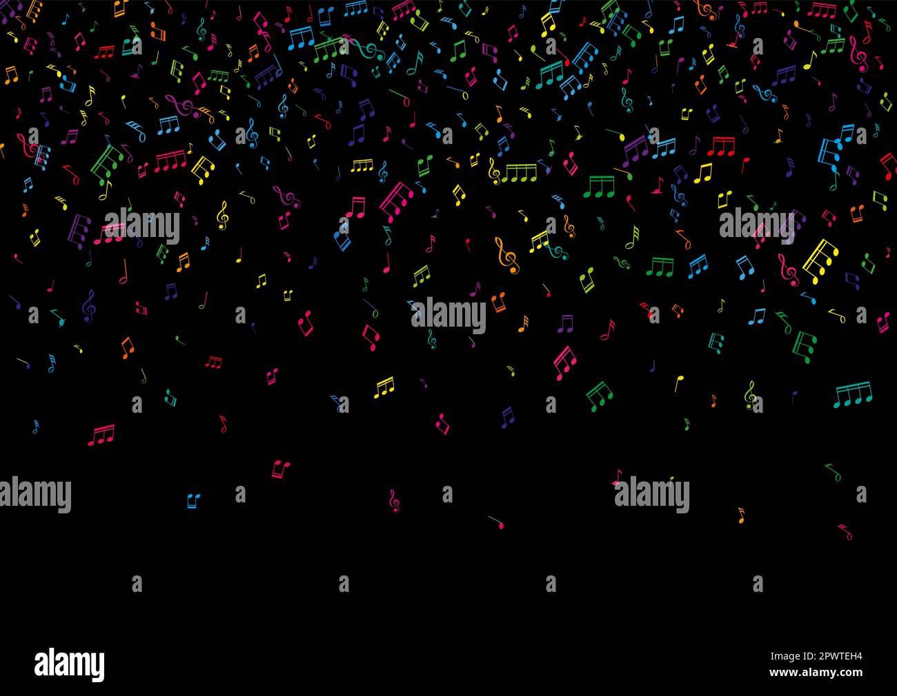 Arrière-plan abstrait avec motif de notes de musique coloré Illustration de Vecteur